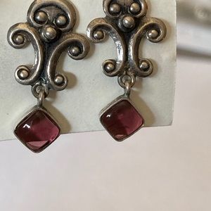 Silver and amethyst earrings